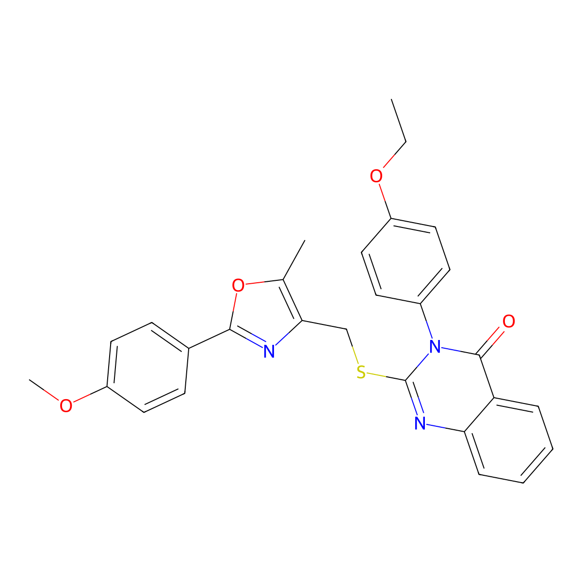 3-(4-ethoxyphenyl)-2-(((2-(4-methoxyphenyl)-5-methyloxazol-4-yl)methyl)thio)quinazolin-4(3H)-one molecular structure, CAS 1114654-62-4
