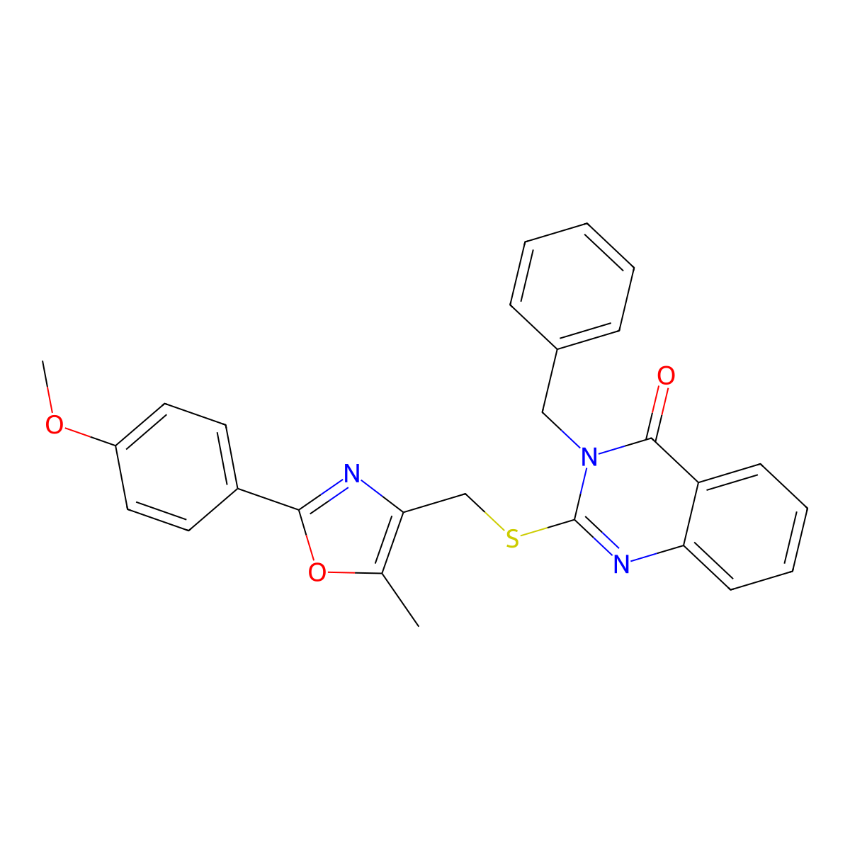 3-benzyl-2-(((2-(4-methoxyphenyl)-5-methyloxazol-4-yl)methyl)thio)quinazolin-4(3H)-one molecular structure, CAS 1114654-79-3