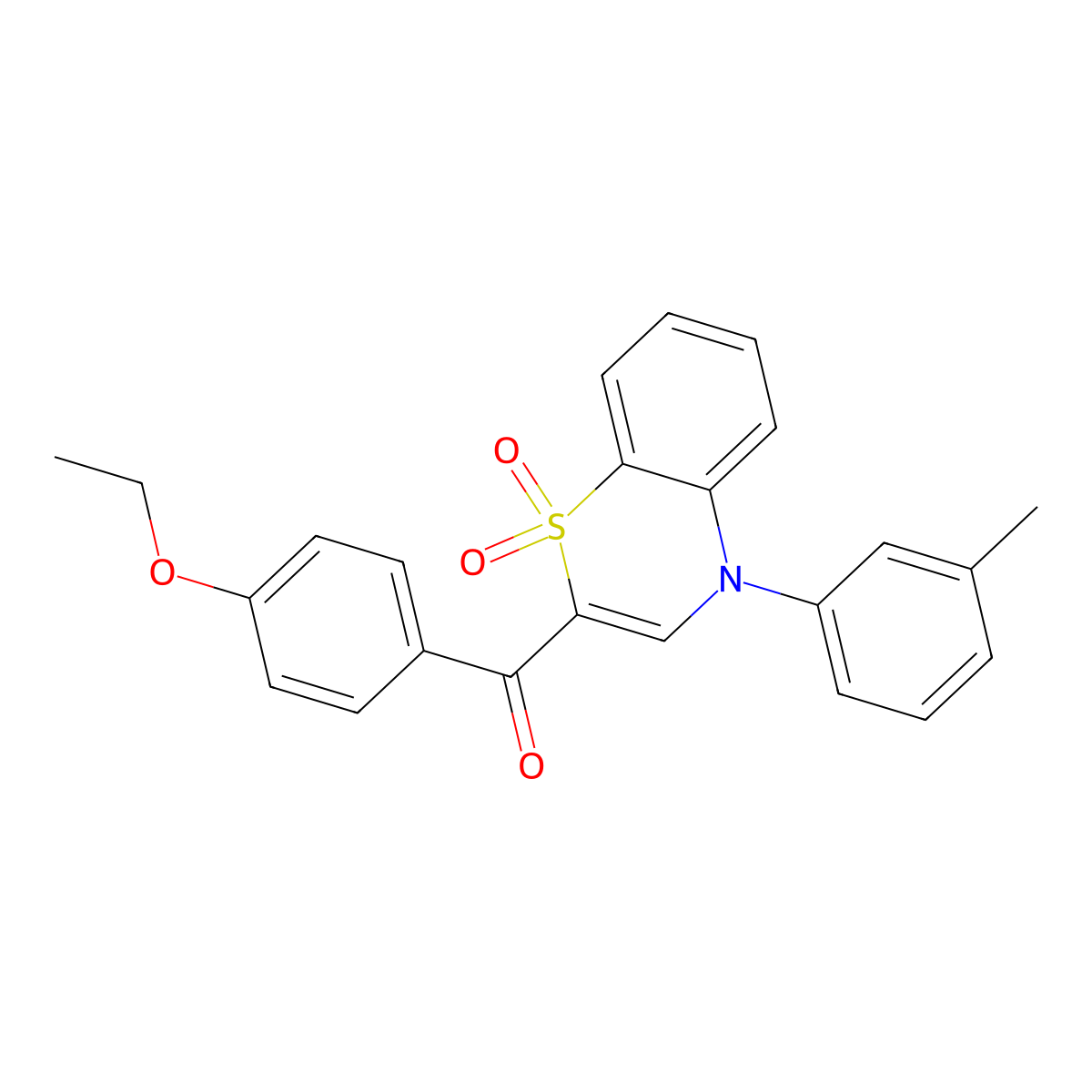 (4-ethoxyphenyl)[4-(3-methylphenyl)-1,1-dioxido-4H-1,4-benzothiazin-2-yl]methanone molecular structure, CAS 1114655-07-0