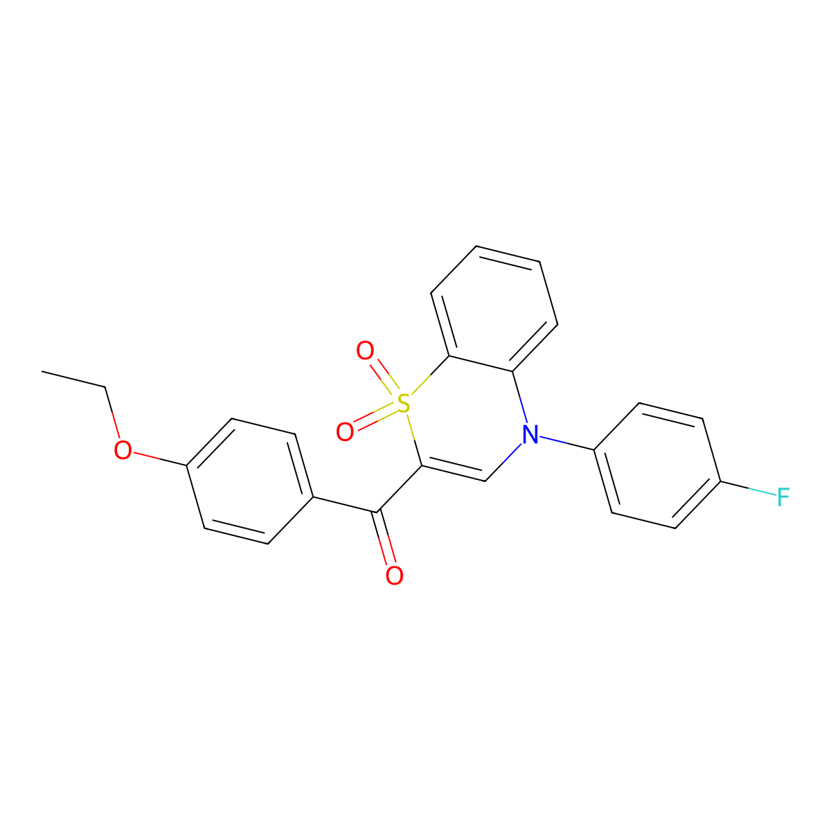 (4-ethoxyphenyl)[4-(4-fluorophenyl)-1,1-dioxido-4H-1,4-benzothiazin-2-yl]methanone molecular structure, CAS 1114655-43-4