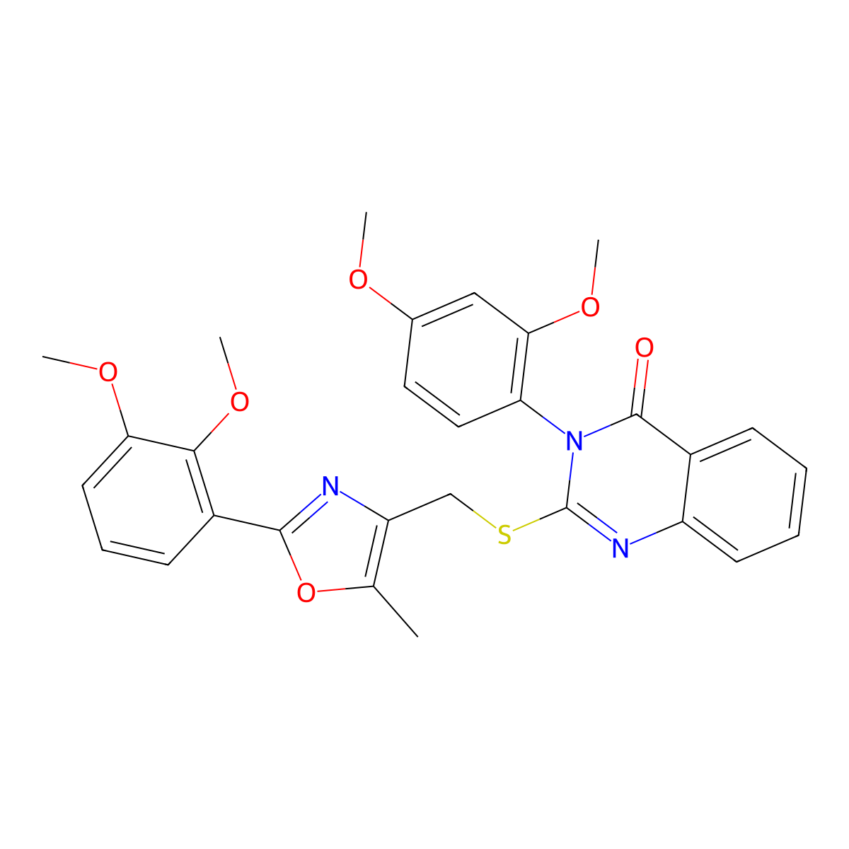 3-(2,4-dimethoxyphenyl)-2-(((2-(2,3-dimethoxyphenyl)-5-methyloxazol-4-yl)methyl)thio)quinazolin-4(3H)-one molecular structure, CAS 1114656-15-3