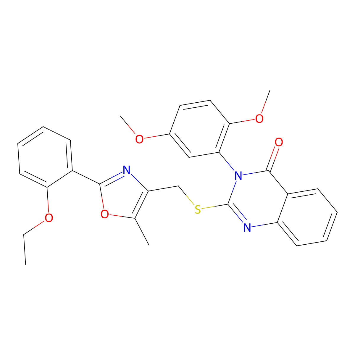 3-(2,5-dimethoxyphenyl)-2-(((2-(2-ethoxyphenyl)-5-methyloxazol-4-yl)methyl)thio)quinazolin-4(3H)-one molecular structure, CAS 1114656-39-1