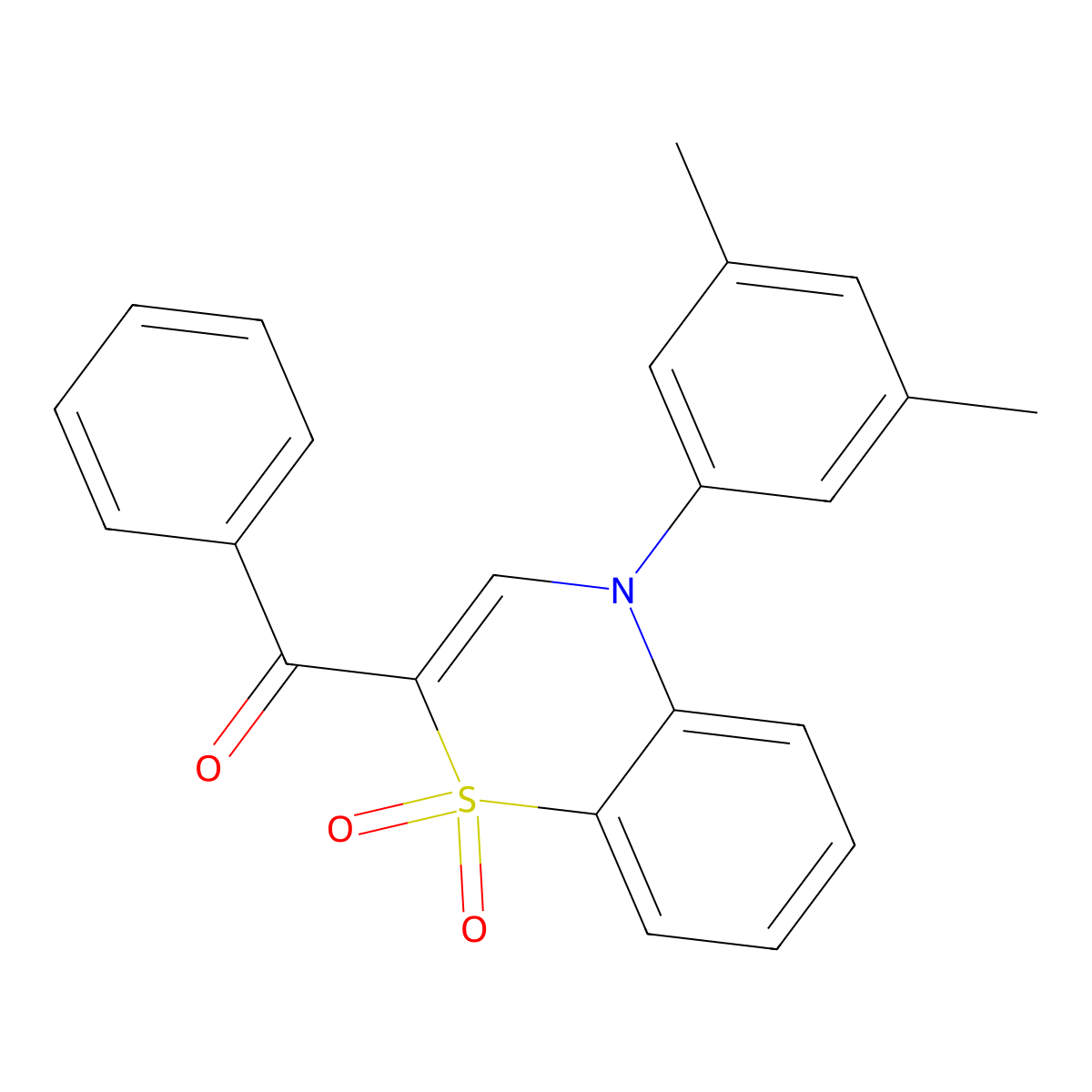 [4-(3,5-dimethylphenyl)-1,1-dioxido-4H-1,4-benzothiazin-2-yl](phenyl)methanone molecular structure, CAS 1114658-00-2