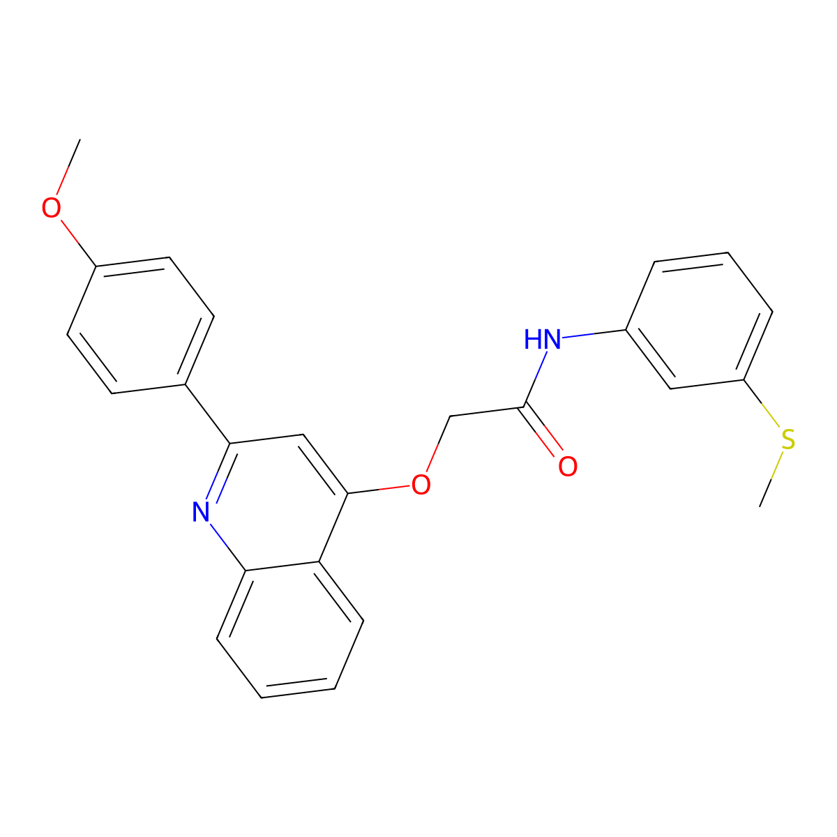 2-((2-(4-methoxyphenyl)quinolin-4-yl)oxy)-N-(3-(methylthio)phenyl)acetamide molecular structure, CAS 1114658-04-6