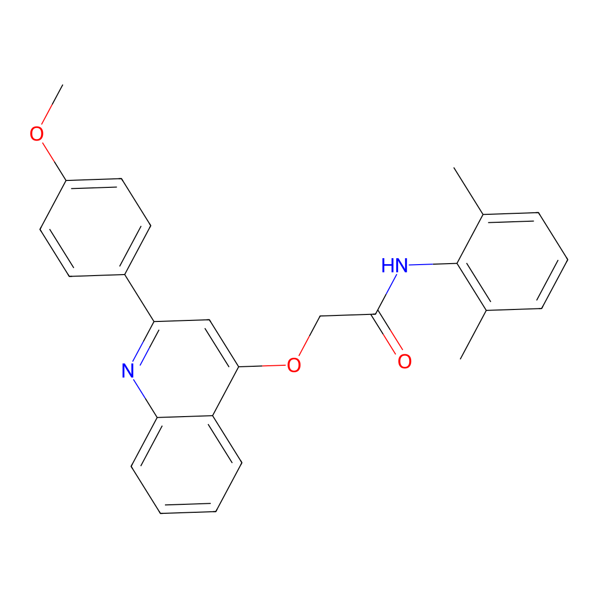 N-(2,6-dimethylphenyl)-2-{[2-(4-methoxyphenyl)quinolin-4-yl]oxy}acetamide molecular structure, CAS 1114658-20-6