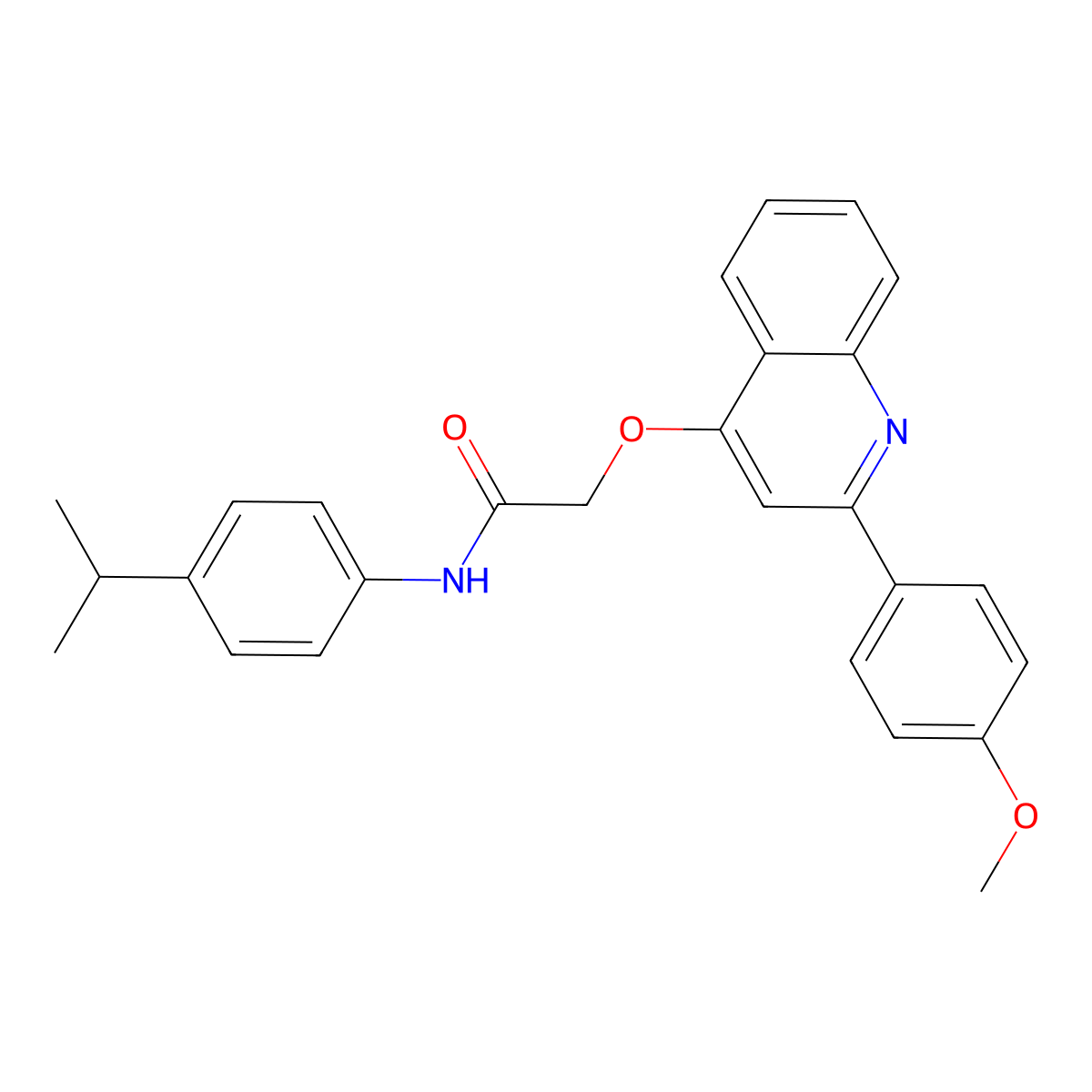 N-(4-isopropylphenyl)-2-((2-(4-methoxyphenyl)quinolin-4-yl)oxy)acetamide molecular structure, CAS 1114658-28-4