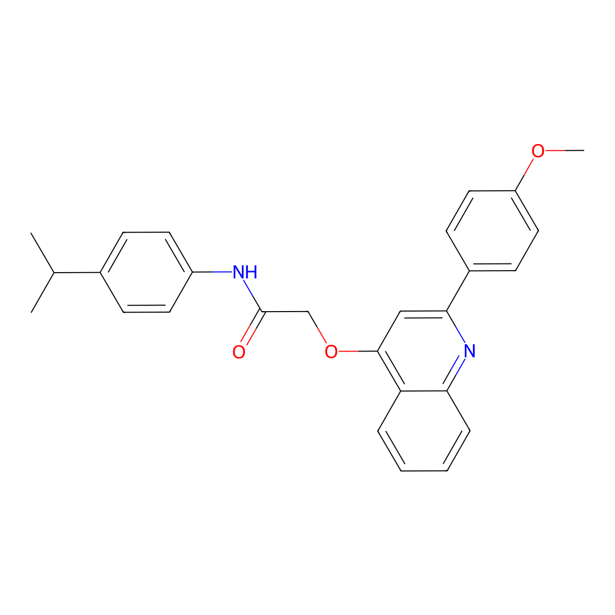 N-(4-isopropylphenyl)-2-((2-(4-methoxyphenyl)quinolin-4-yl)oxy)acetamide molecular structure, CAS 1114658-28-4
