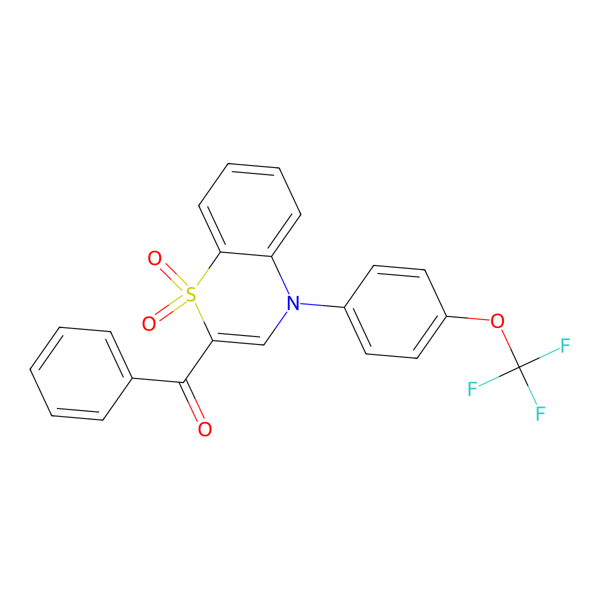 {1,1-dioxido-4-[4-(trifluoromethoxy)phenyl]-4H-1,4-benzothiazin-2-yl}(phenyl)methanone molecular structure, CAS 1114658-64-8
