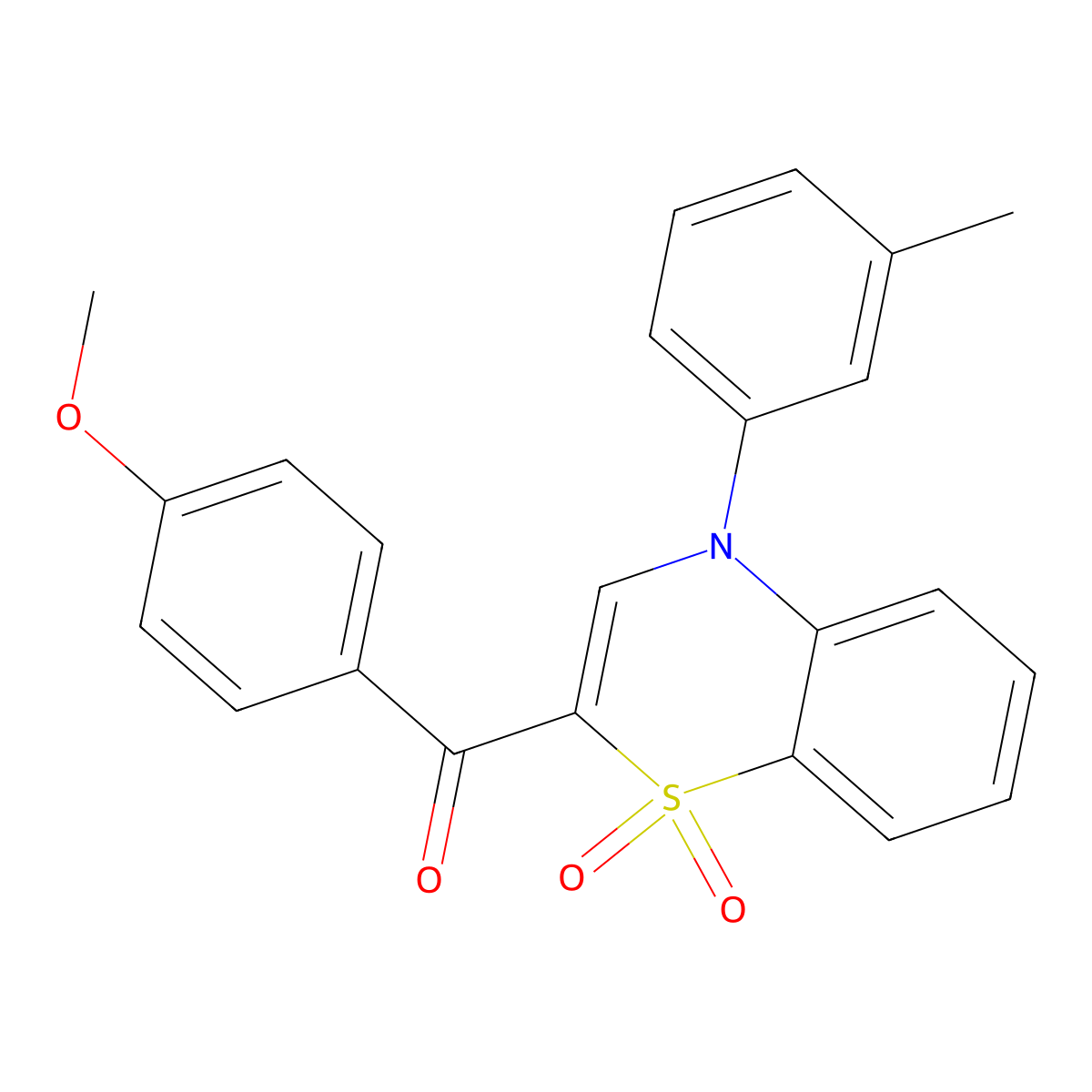 (4-methoxyphenyl)[4-(3-methylphenyl)-1,1-dioxido-4H-1,4-benzothiazin-2-yl]methanone molecular structure, CAS 1114659-36-7