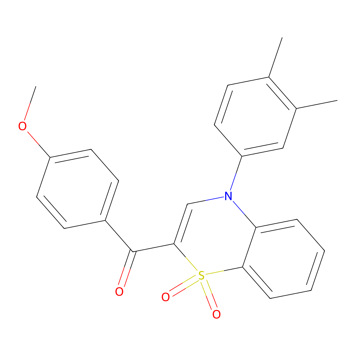 [4-(3,4-dimethylphenyl)-1,1-dioxido-4H-1,4-benzothiazin-2-yl](4-methoxyphenyl)methanone molecular structure, CAS 1114659-42-5