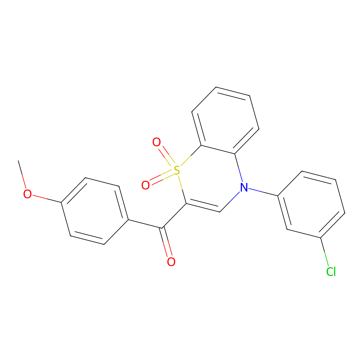 [4-(3-chlorophenyl)-1,1-dioxido-4H-1,4-benzothiazin-2-yl](4-methoxyphenyl)methanone molecular structure, CAS 1114659-72-1