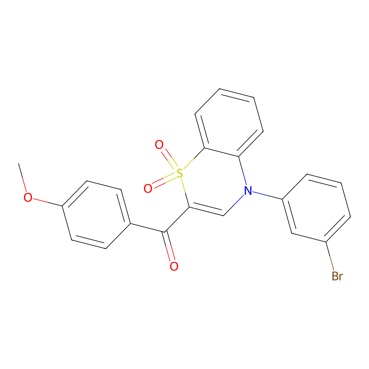 [4-(3-bromophenyl)-1,1-dioxido-4H-1,4-benzothiazin-2-yl](4-methoxyphenyl)methanone molecular structure, CAS 1114659-78-7