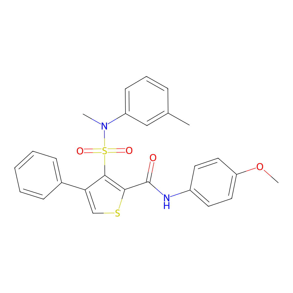 N-(4-methoxyphenyl)-3-[methyl(3-methylphenyl)sulfamoyl]-4-phenylthiophene-2-carboxamide molecular structure, CAS 1114659-85-6