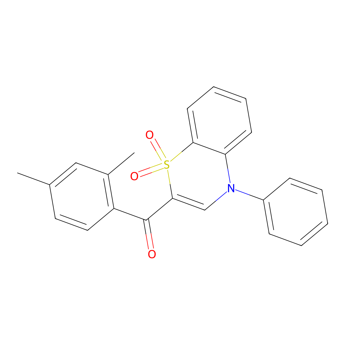 (2,4-dimethylphenyl)(1,1-dioxido-4-phenyl-4H-1,4-benzothiazin-2-yl)methanone molecular structure, CAS 1114660-42-2