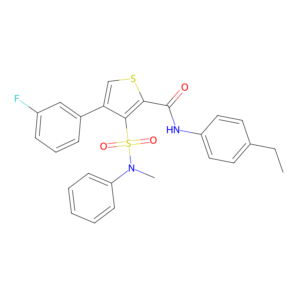 N-(4-ethylphenyl)-4-(3-fluorophenyl)-3-[methyl(phenyl)sulfamoyl]thiophene-2-carboxamide molecular structure, CAS 1114660-48-8