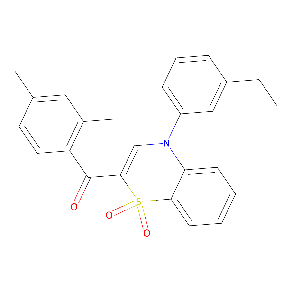 (2,4-dimethylphenyl)[4-(3-ethylphenyl)-1,1-dioxido-4H-1,4-benzothiazin-2-yl]methanone molecular structure, CAS 1114660-57-9