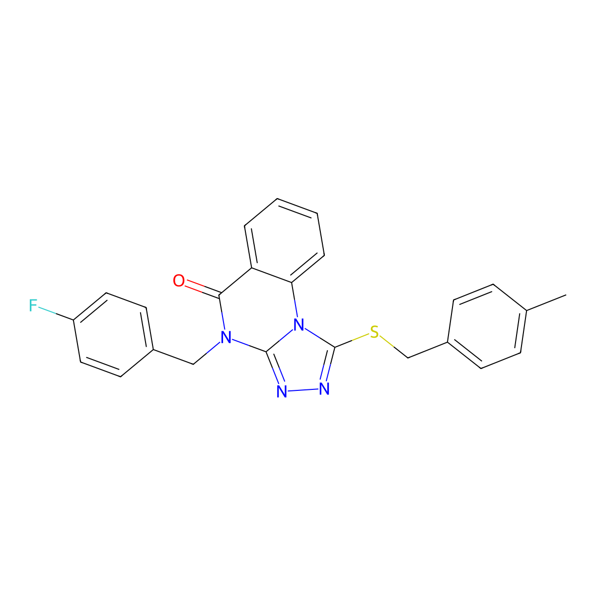 4-(4-fluorobenzyl)-1-[(4-methylbenzyl)thio][1,2,4]triazolo[4,3-a]quinazolin-5(4H)-one molecular structure, CAS 1114660-71-7