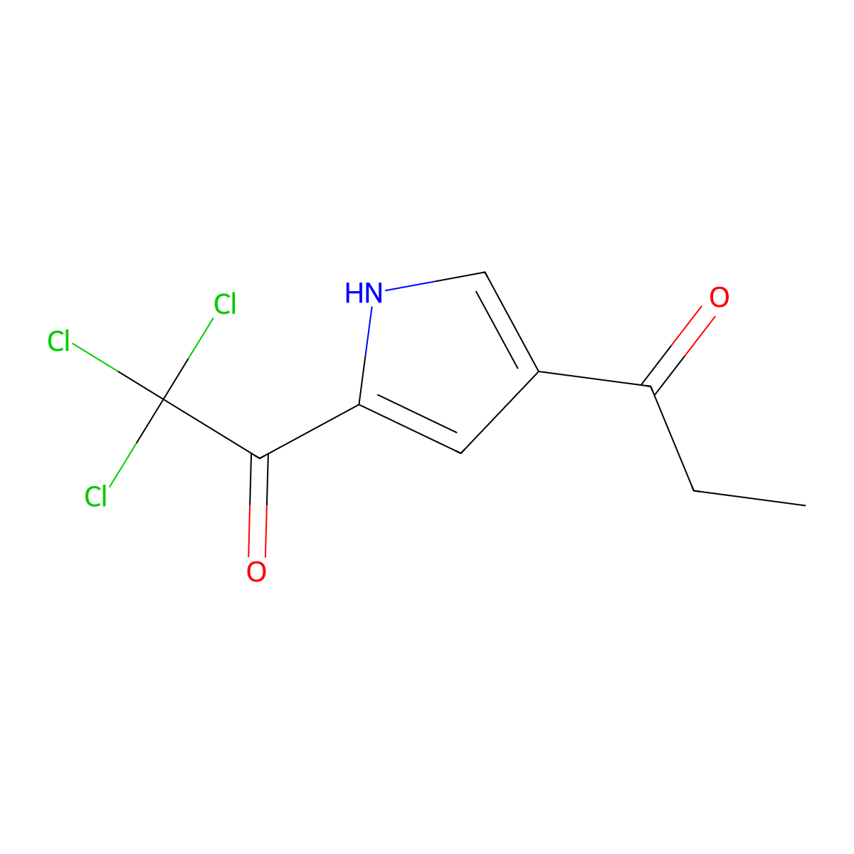 1-(5-(2,2,2-Trichloroacetyl)-1H-pyrrol-3-yl)propan-1-one molecular structure, CAS 111468-90-7