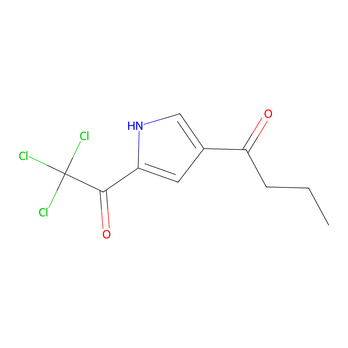1-(5-(2,2,2-Trichloroacetyl)-1H-pyrrol-3-yl)butan-1-one molecular structure, CAS 111468-91-8