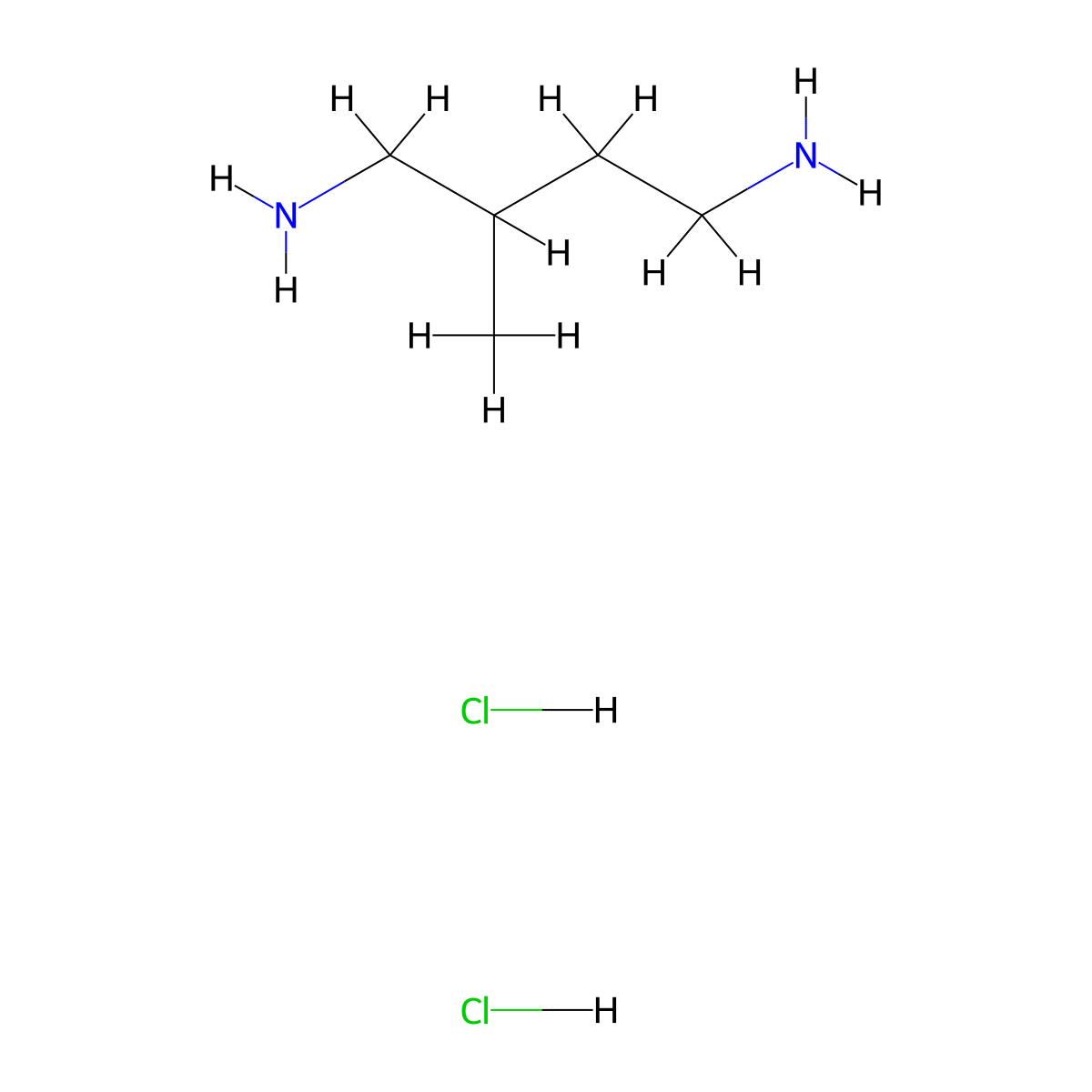 2-Methylbutane-1,4-diamine dihydrochloride molecular structure, CAS 111469-11-5