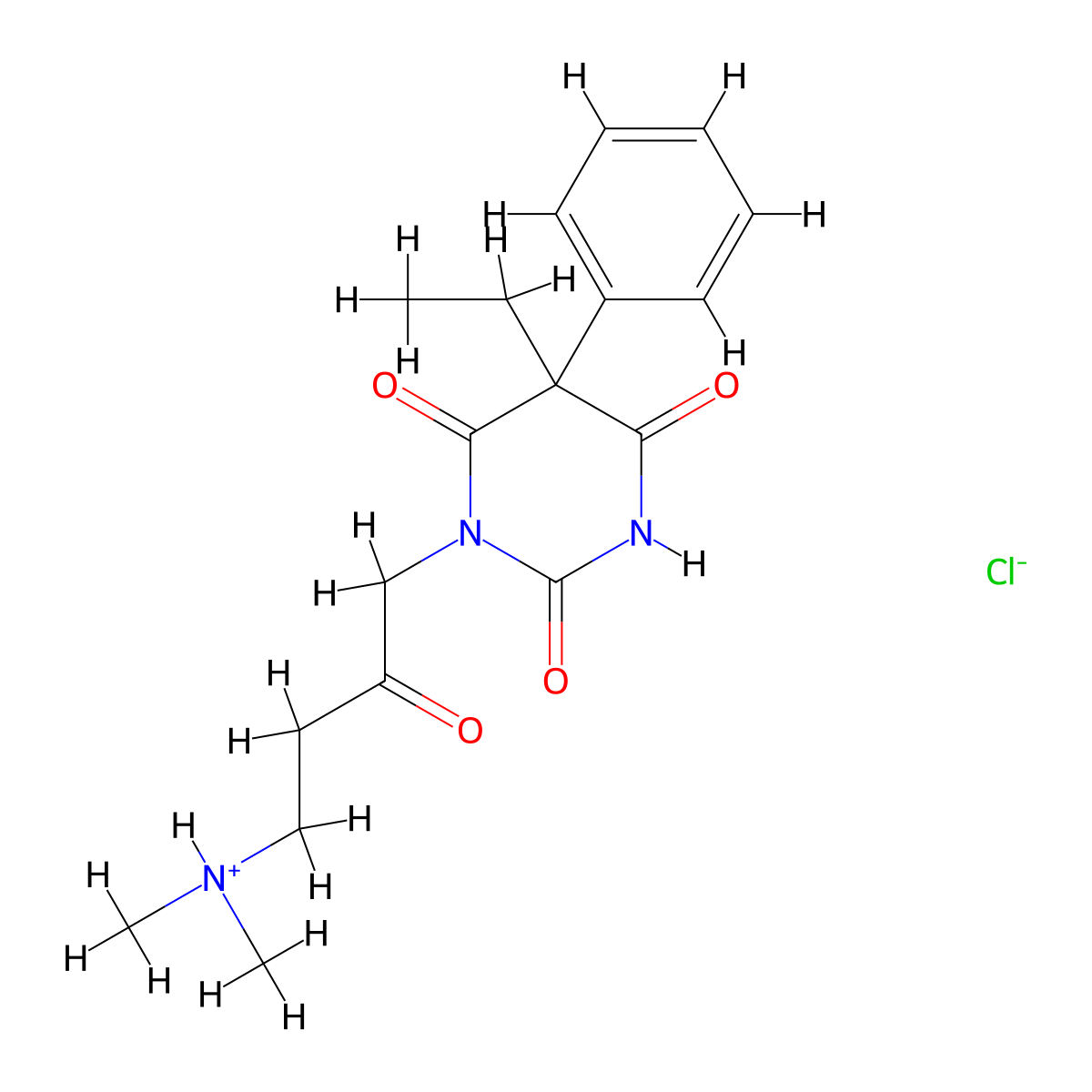 Barbituric acid, 1-(4-dimethylamino-2-oxobutyl)-5-ethyl-5-phenyl-, hydrochloride molecular structure, CAS 111474-50-1