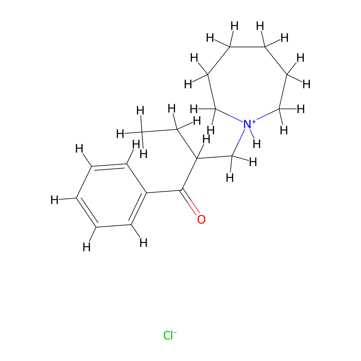 Butyrophenone, 2-((hexahydro-1H-azepin-1-yl)methyl)-, hydrochloride molecular structure, CAS 111475-15-1
