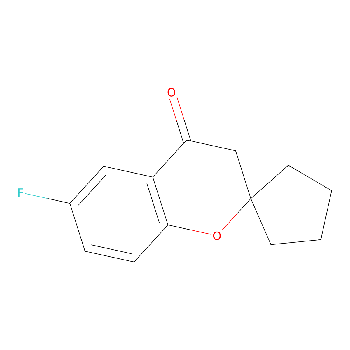 6-Fluoro-3,4-dihydrospiro[1-benzopyran-2,1'-cyclopentane]-4-one molecular structure, CAS 111478-02-5