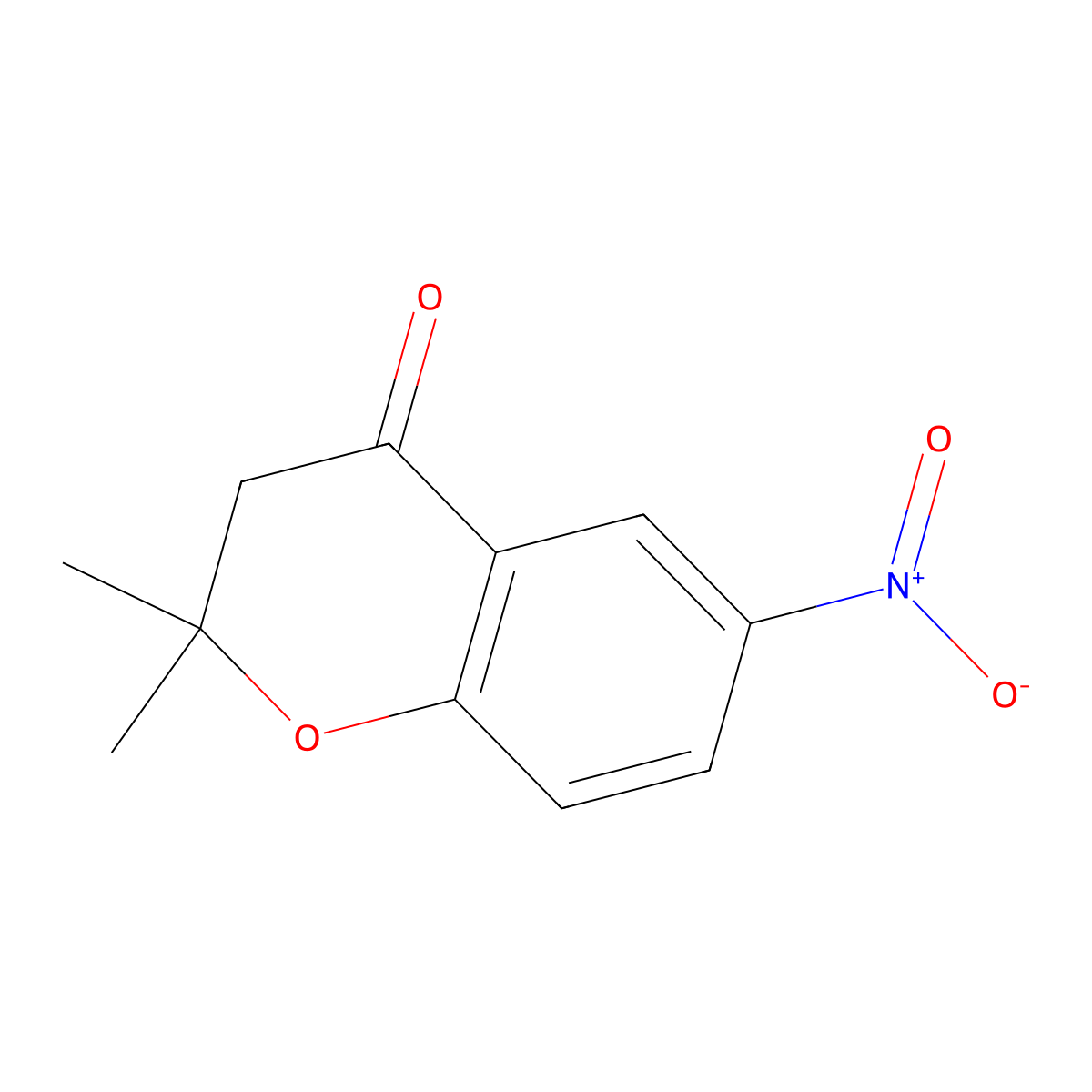 2,2-Dimethyl-6-nitro-2,3-dihydro-4H-1-benzopyran-4-one molecular structure, CAS 111478-49-0