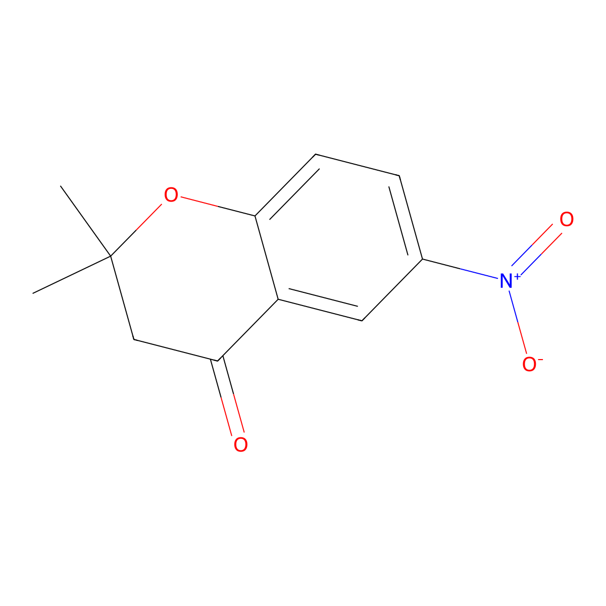 2,2-Dimethyl-6-nitro-2,3-dihydro-4H-1-benzopyran-4-one molecular structure, CAS 111478-49-0