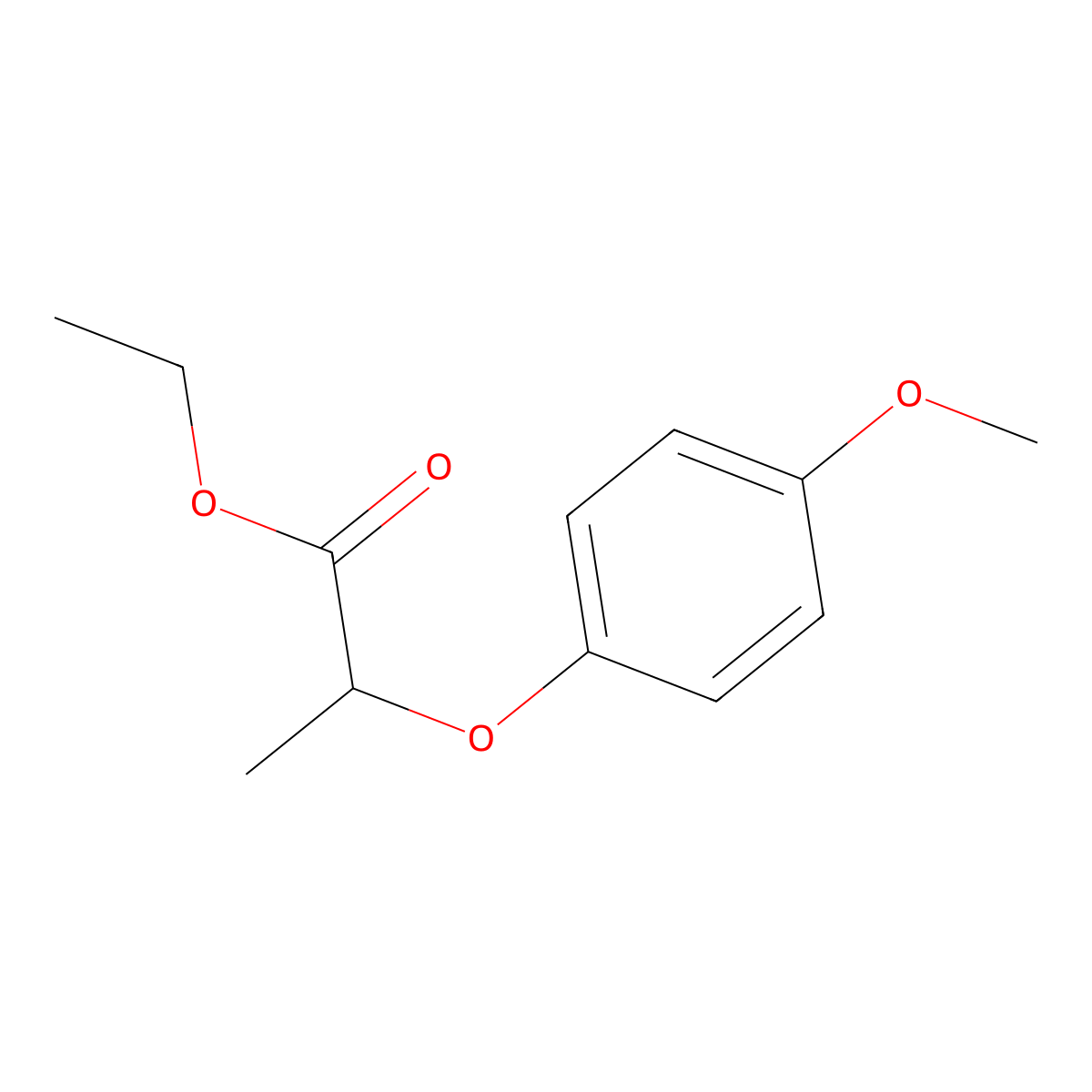 Ethyl 2-(4-methoxyphenoxy)propanoate molecular structure, CAS 111479-08-4