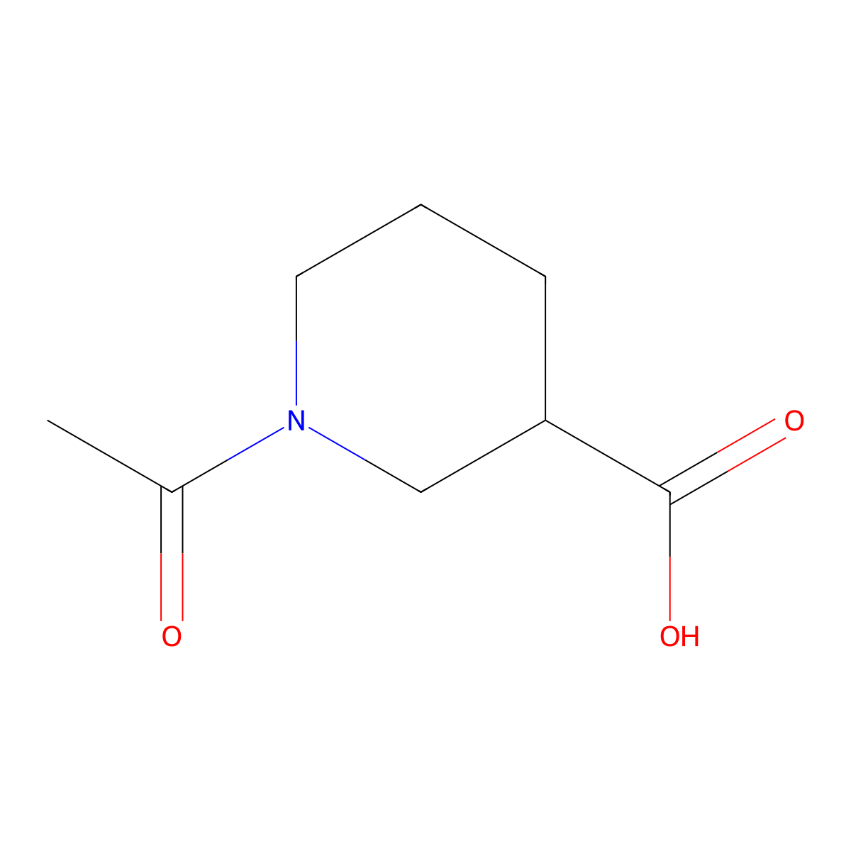 (3S)-1-acetylpiperidine-3-carboxylic acid molecular structure, CAS 111479-21-1