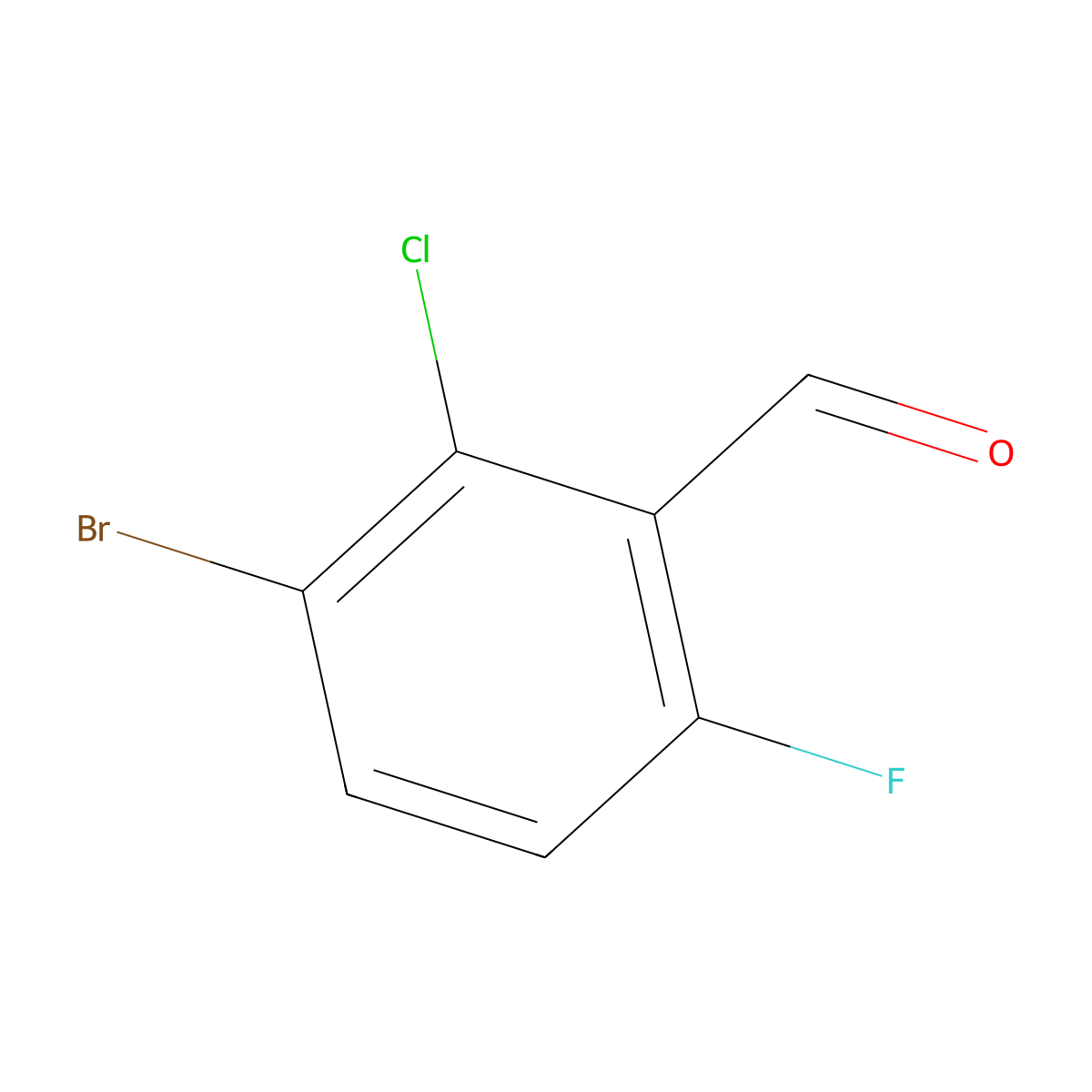 3-Bromo-2-chloro-6-fluorobenzaldehyde molecular structure, CAS 1114809-11-8