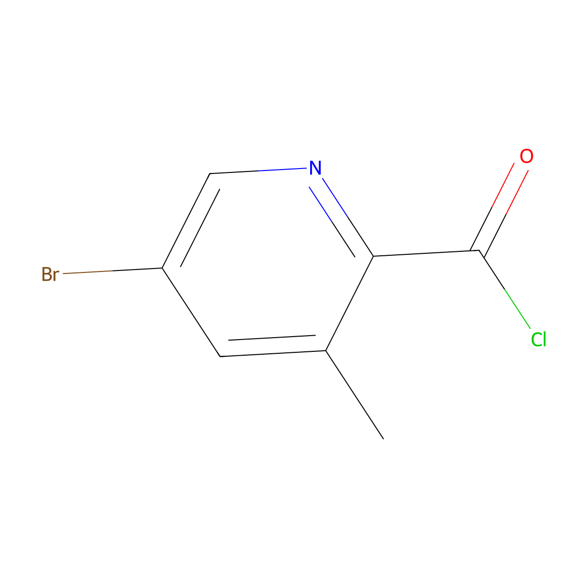 5-Bromo-3-methylpyridine-2-carbonyl chloride molecular structure, CAS 1114809-24-3