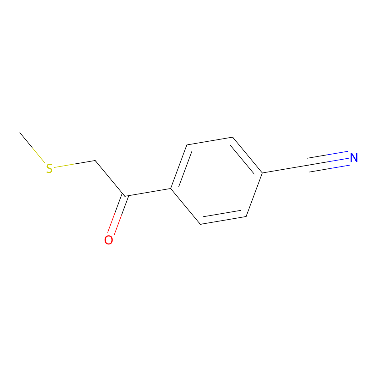 4-[2-(Methylsulfanyl)acetyl]benzonitrile molecular structure, CAS 1114817-69-4