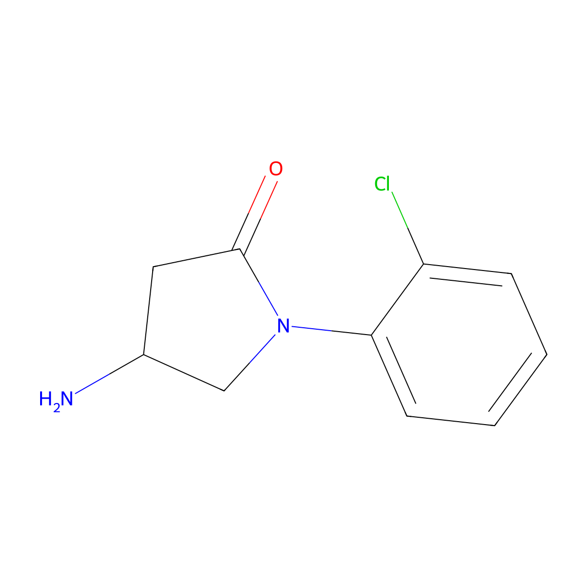 4-Amino-1-(2-chlorophenyl)pyrrolidin-2-one molecular structure, CAS 1114822-44-4