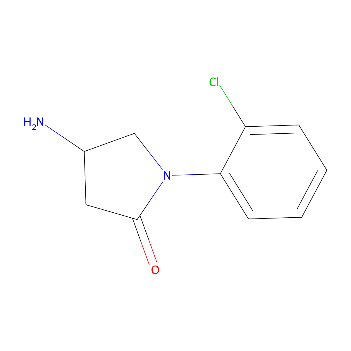 4-Amino-1-(2-chlorophenyl)pyrrolidin-2-one molecular structure, CAS 1114822-44-4