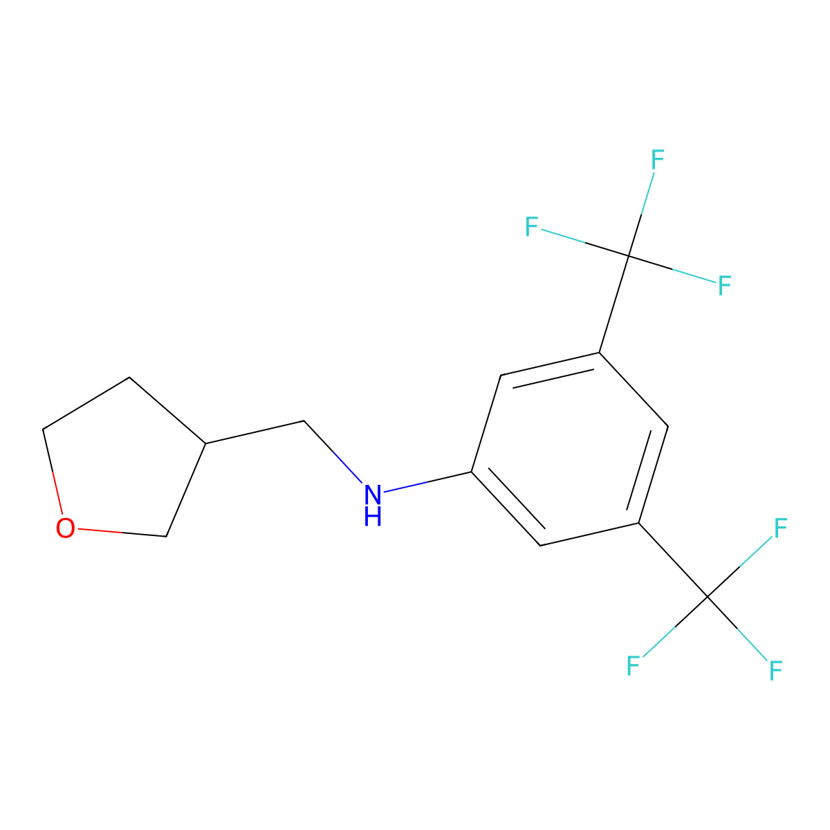 N-[3,5-bis(trifluoromethyl)phenyl]-N-(tetrahydrofuran-3-ylmethyl)amine molecular structure, CAS 1114822-65-9