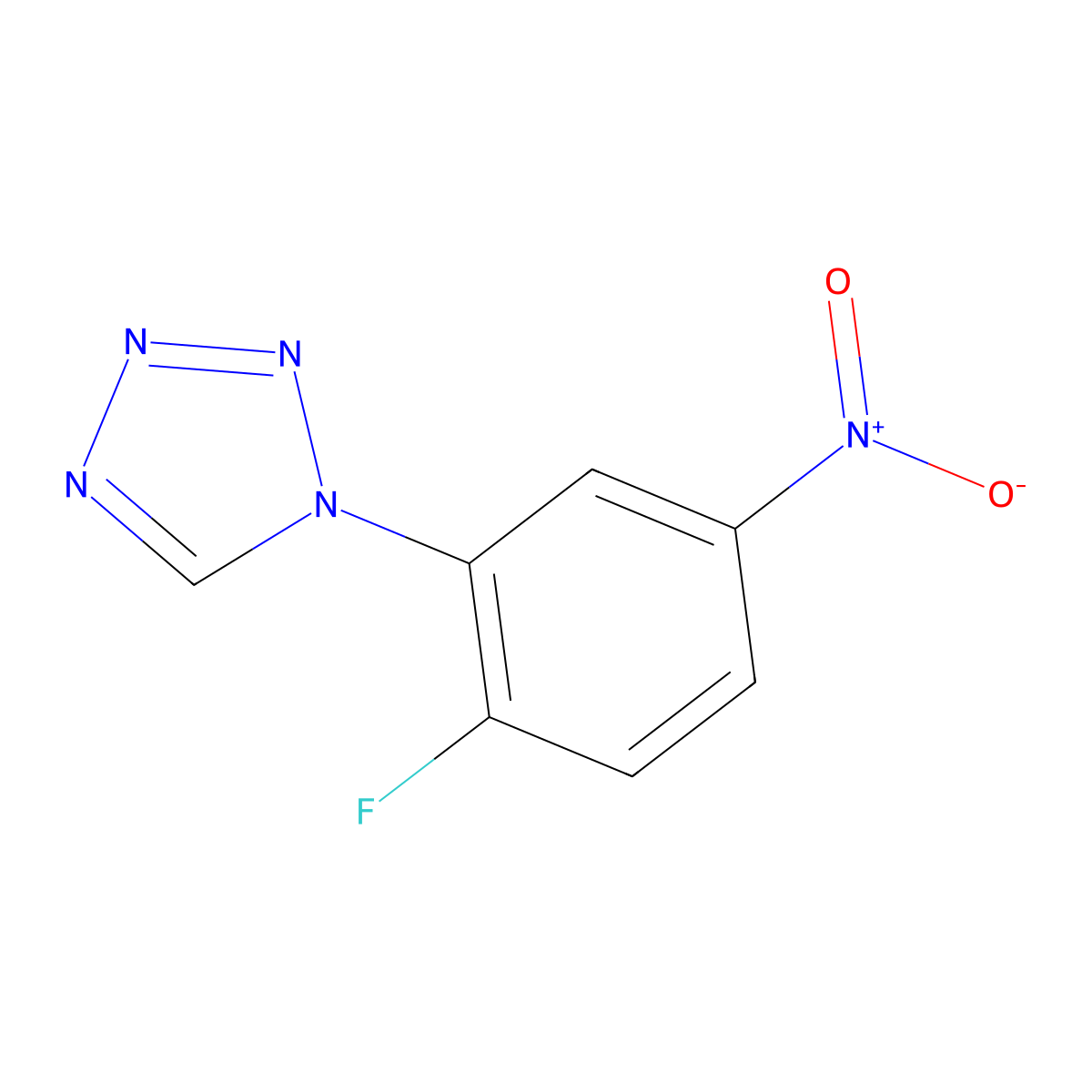 1-(2-fluoro-5-nitrophenyl)-1H-tetrazole molecular structure, CAS 1114822-66-0