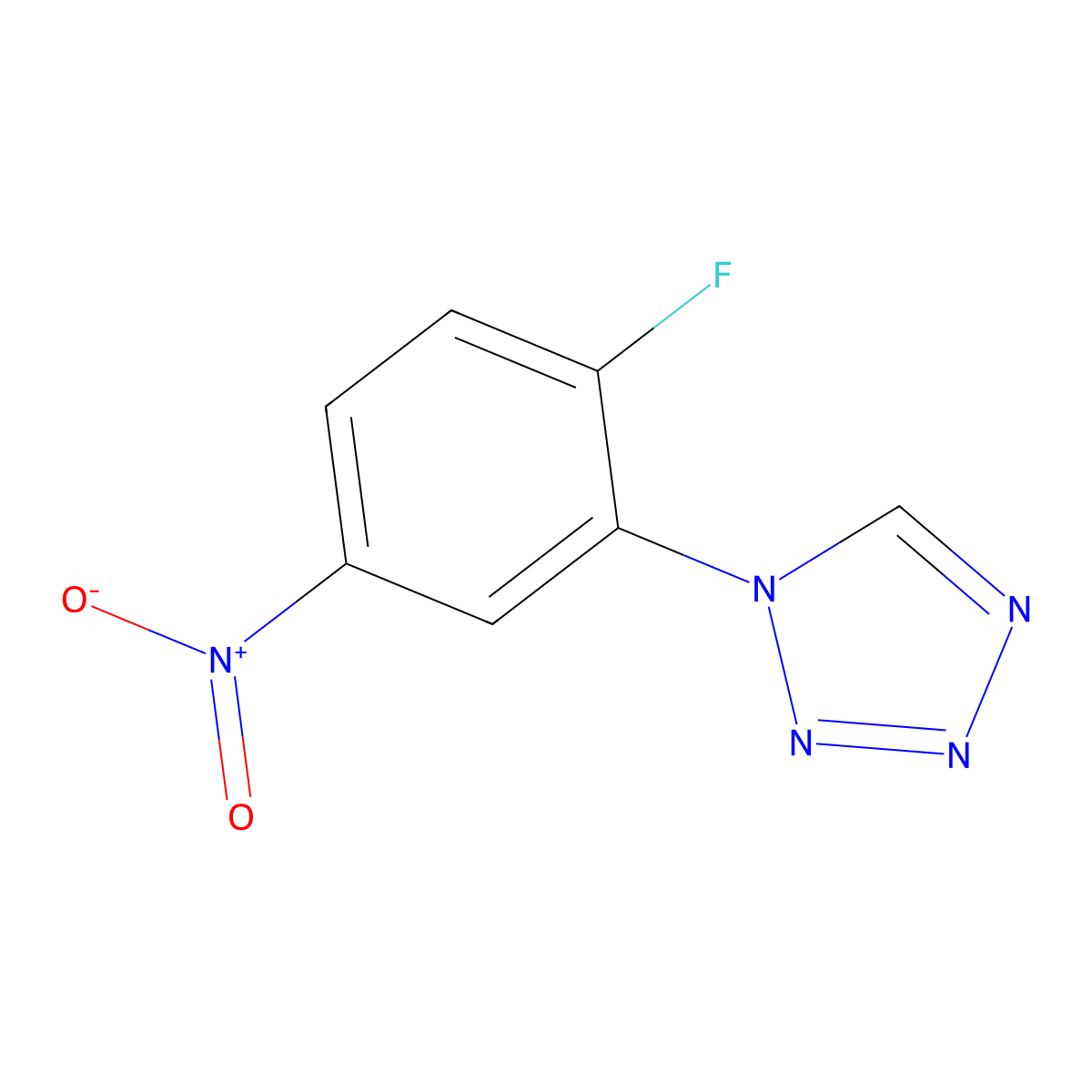 1-(2-fluoro-5-nitrophenyl)-1H-tetrazole molecular structure, CAS 1114822-66-0