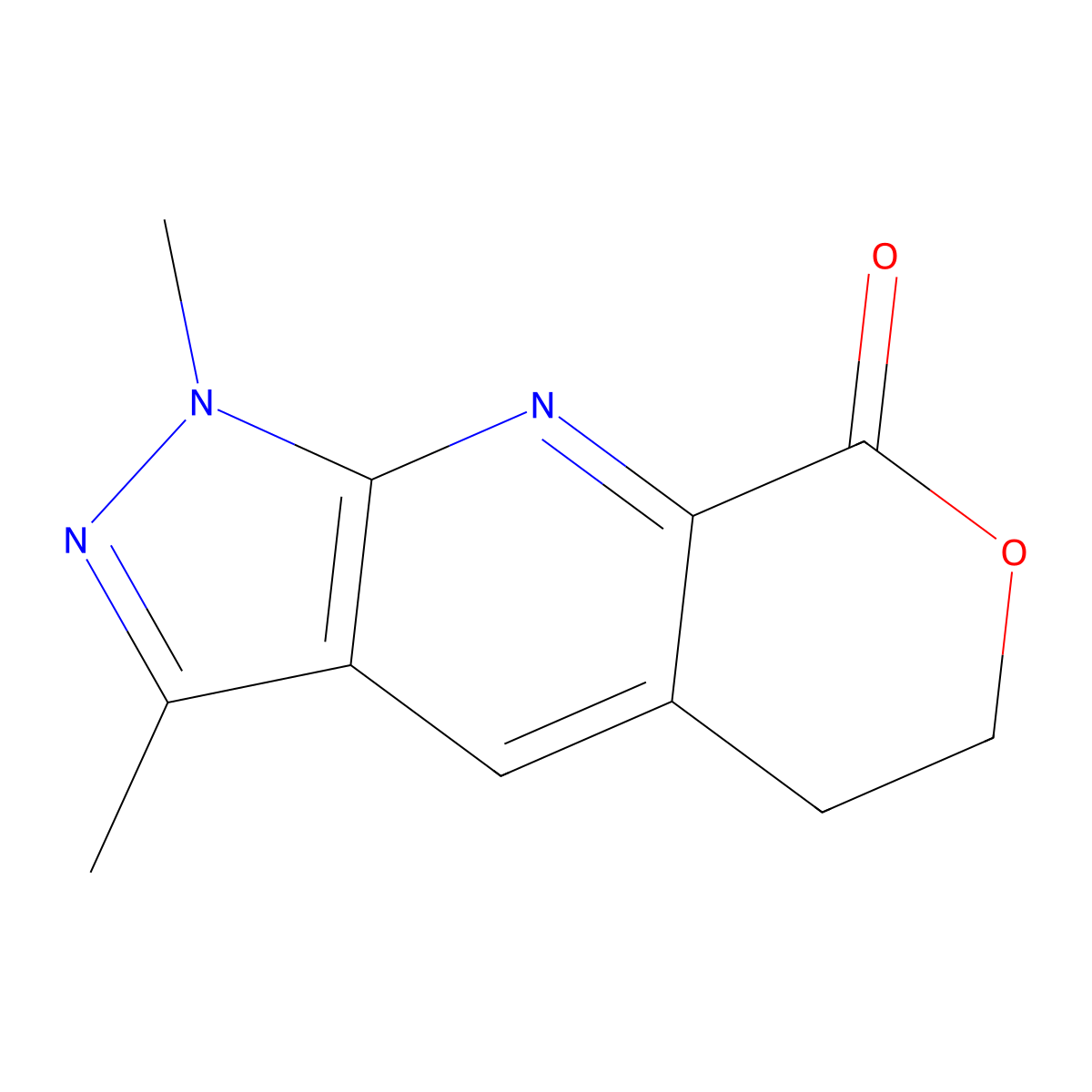 Pyrano[3,4-b]pyrazolo[4,3-e]pyridin-8(1H)-one, 5,6-dihydro-1,3-dimethyl- molecular structure, CAS 1114822-67-1