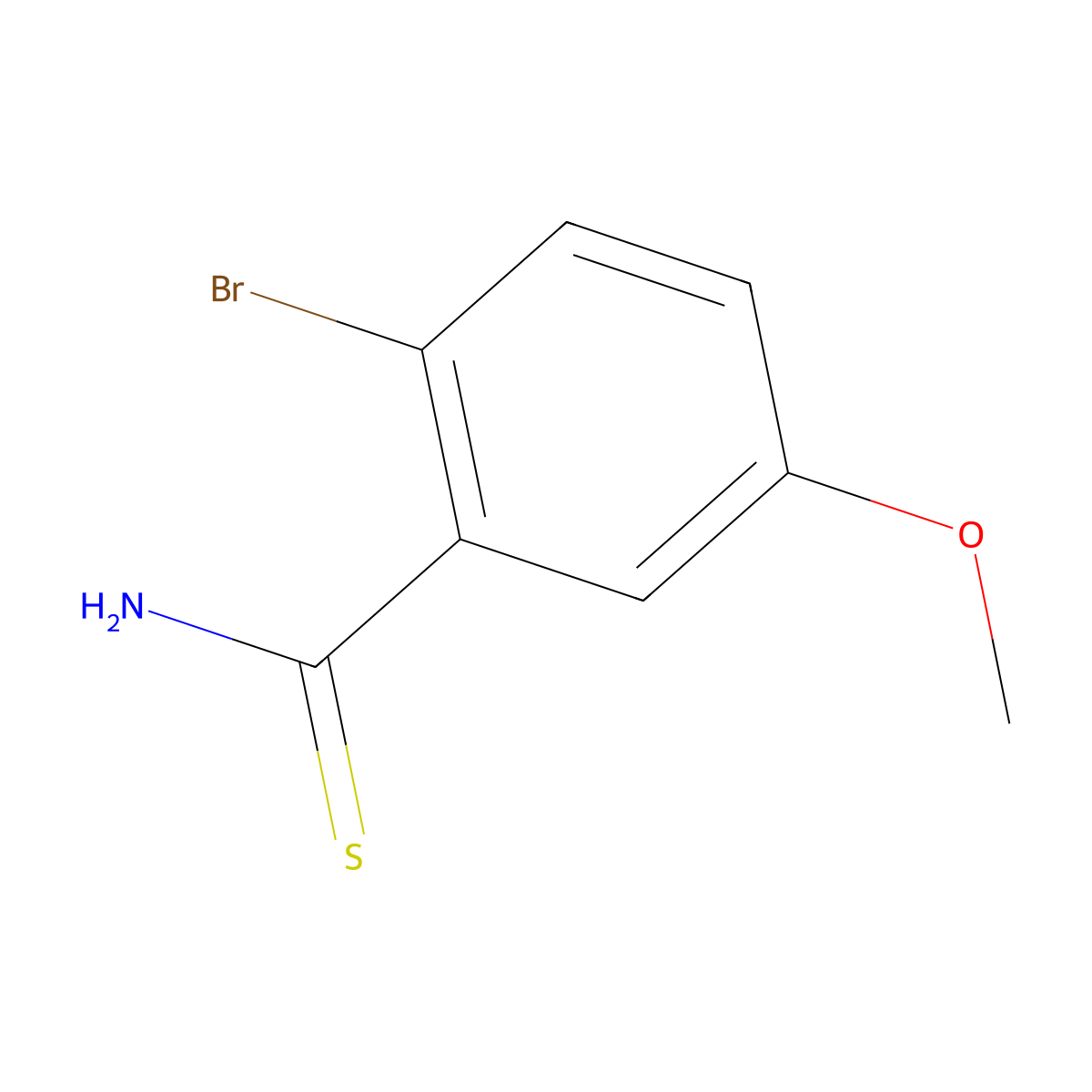 2-Bromo-5-methoxybenzene-1-carbothioamide molecular structure, CAS 1114822-69-3