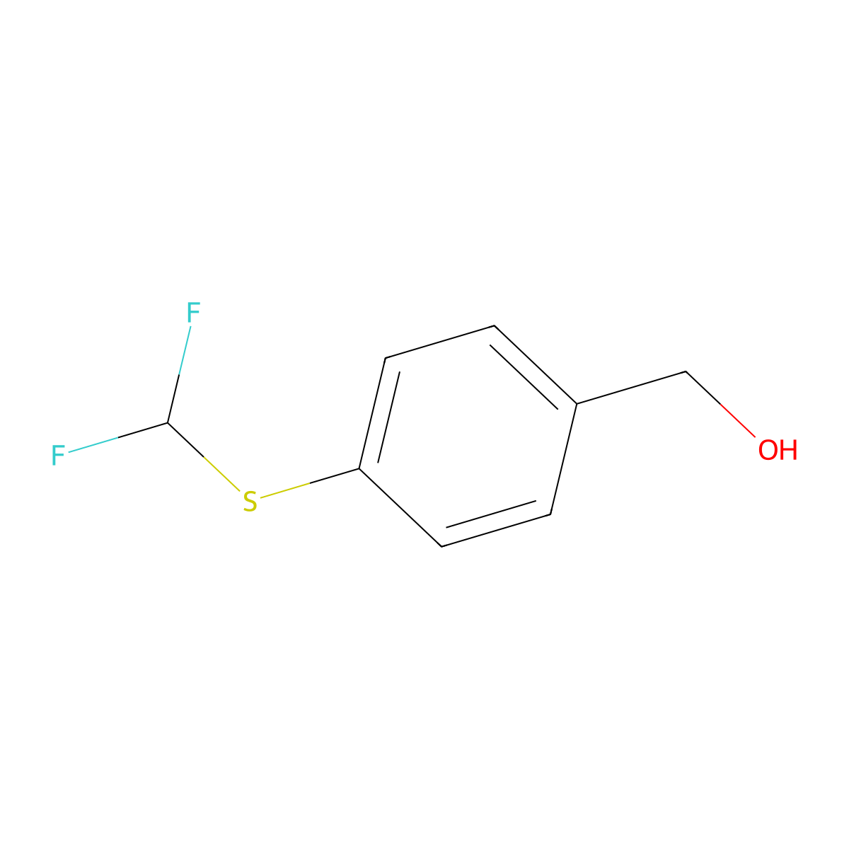 {4-[(Difluoromethyl)sulfanyl]phenyl}methanol molecular structure, CAS 1114822-77-3