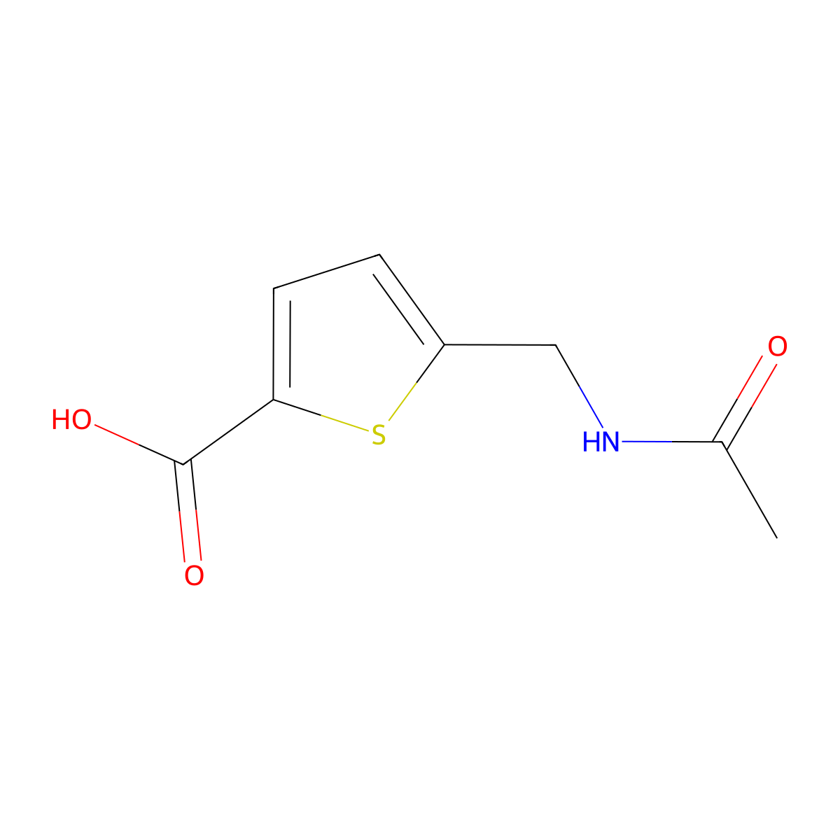5-(Acetamidomethyl)thiophene-2-carboxylic acid molecular structure, CAS 1114822-83-1