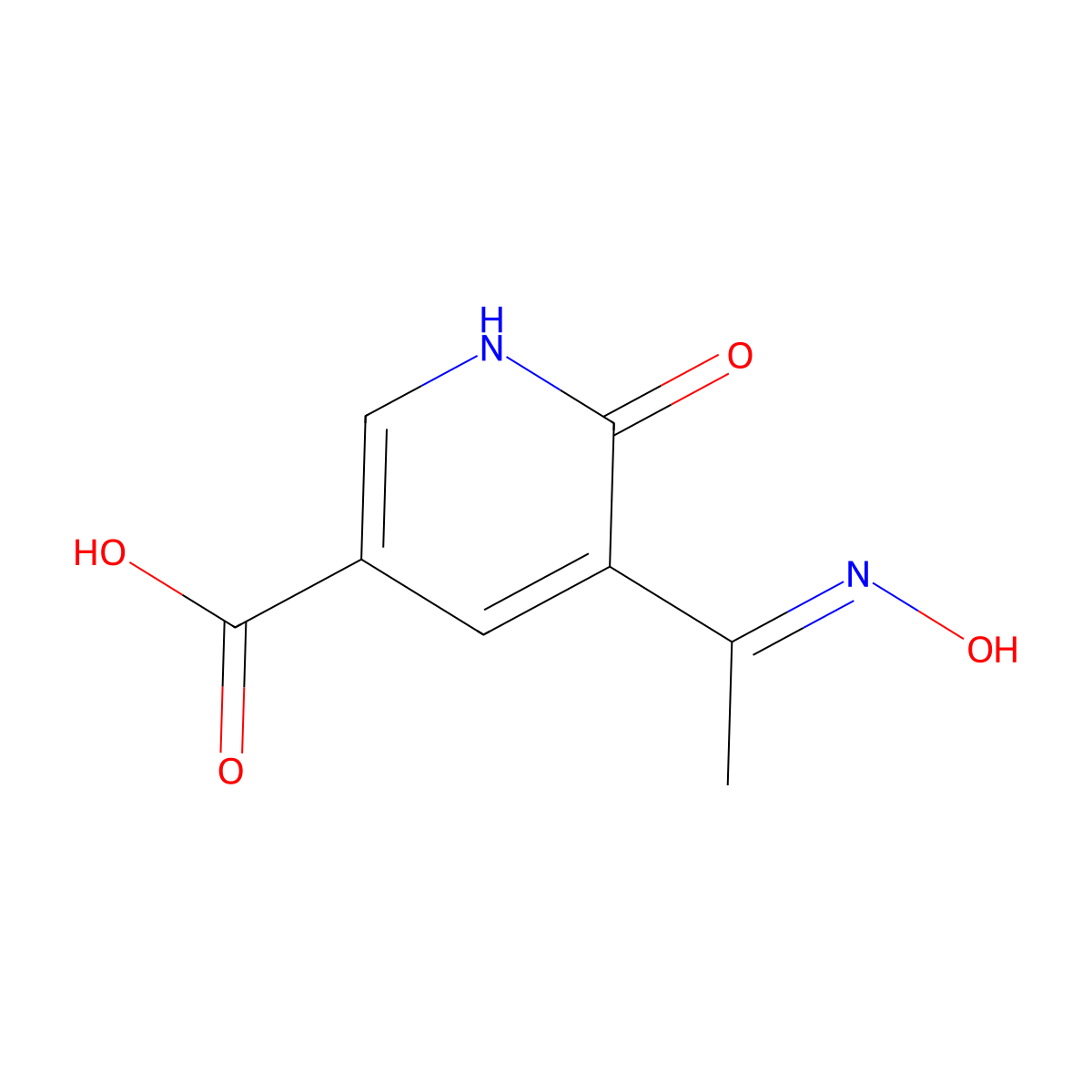 5-[1-(Hydroxyimino)ethyl]-6-oxo-1,6-dihydropyridine-3-carboxylic acid molecular structure, CAS 1114822-87-5