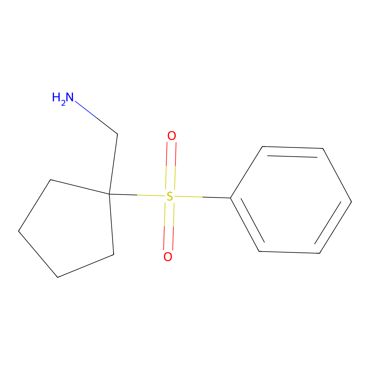 [1-(Benzenesulfonyl)cyclopentyl]methanamine molecular structure, CAS 1114822-88-6