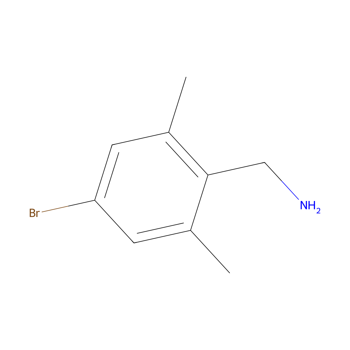 (4-Bromo-2,6-dimethylphenyl)methanamine molecular structure, CAS 1114822-90-0