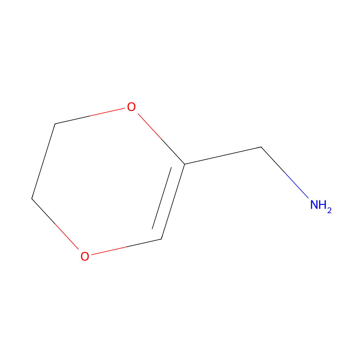 5,6-Dihydro-1,4-dioxin-2-ylmethanamine molecular structure, CAS 1114822-91-1