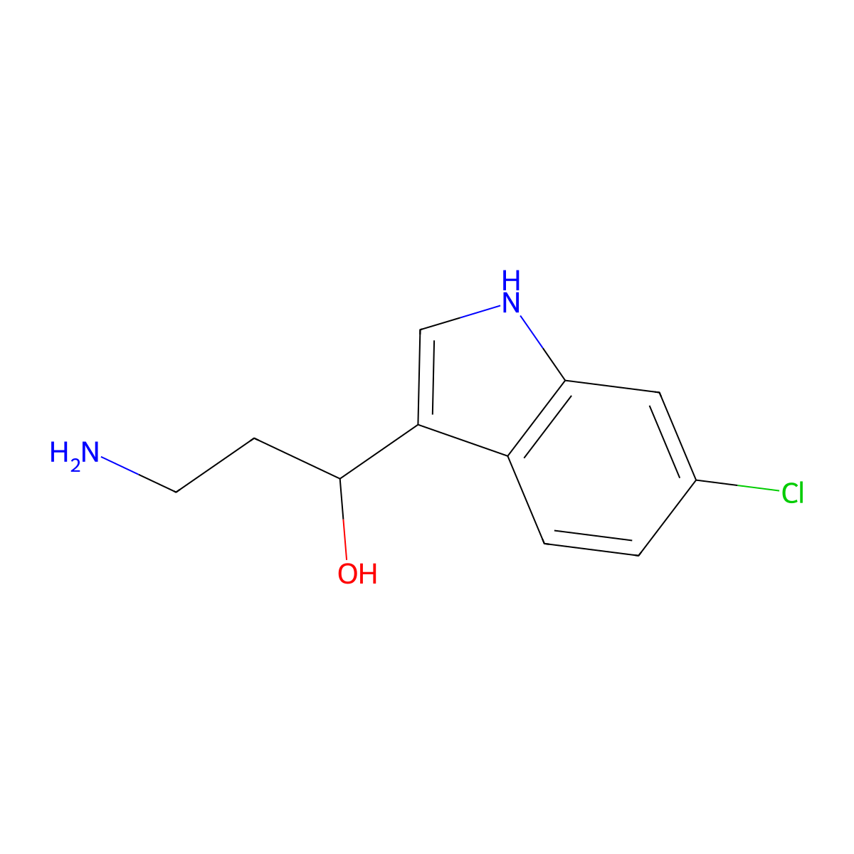 3-amino-1-(6-chloro-1H-indol-3-yl)propan-1-ol molecular structure, CAS 1114822-93-3