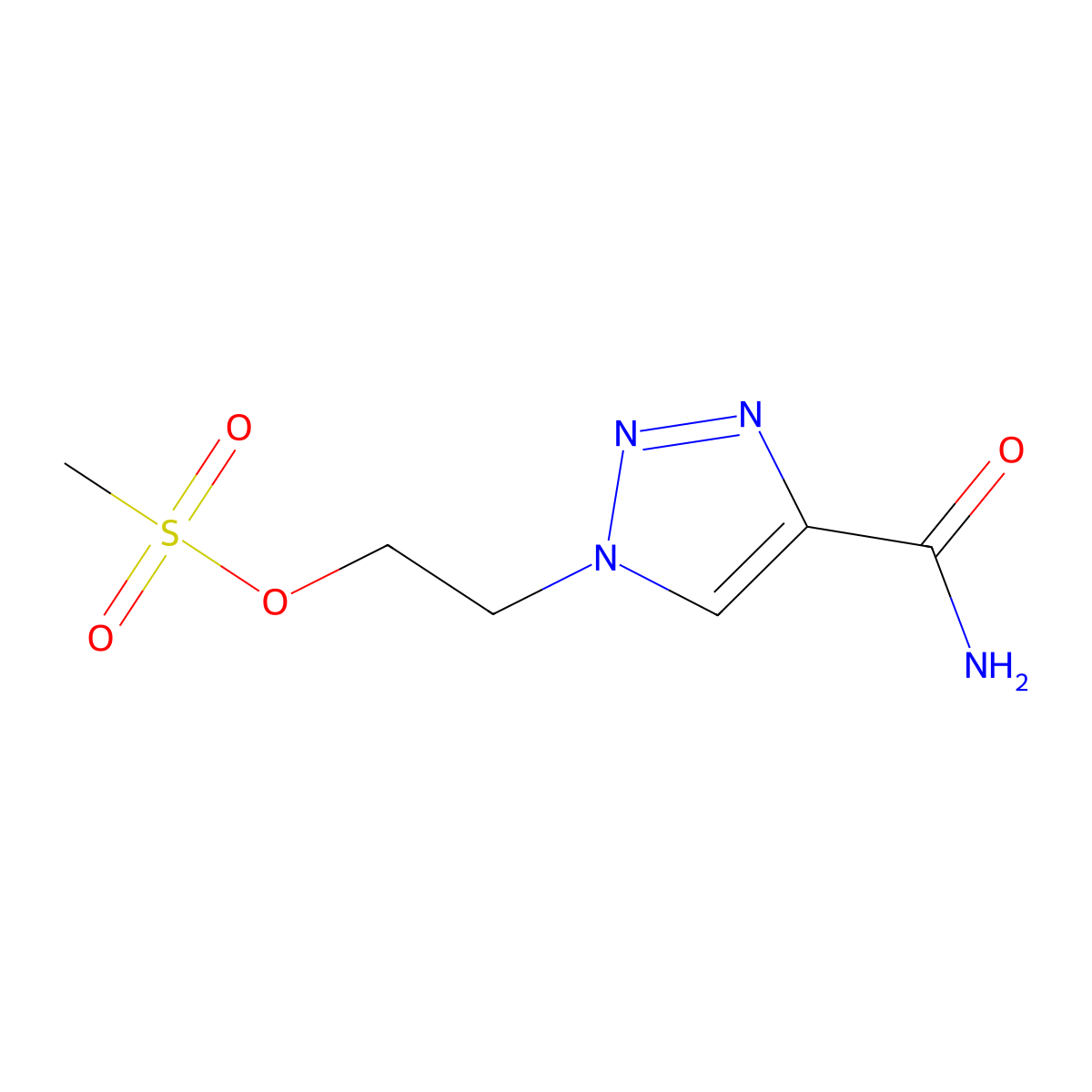 2-(4-carbamoyl-1H-1,2,3-triazol-1-yl)ethyl methanesulfonate molecular structure, CAS 1114822-94-4
