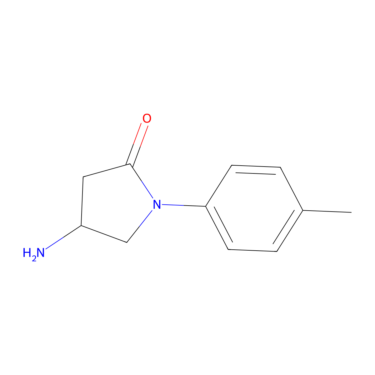 4-Amino-1-(4-methylphenyl)pyrrolidin-2-one molecular structure, CAS 1114823-56-1